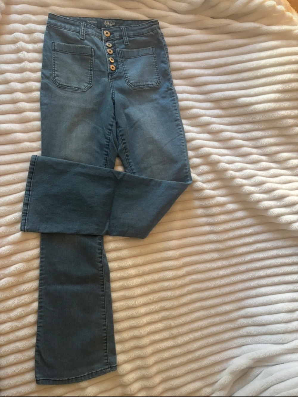 Style & Co  Button-Fly Bootleg Jeans